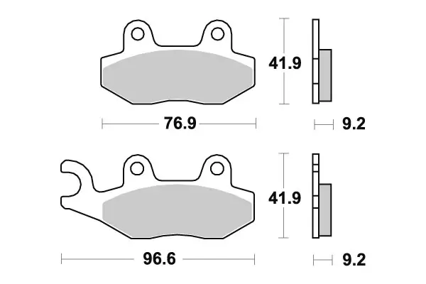 SBS Bromsklossats Ceramic 163HF - MC Bromsbelägg - 23-163HF - 1