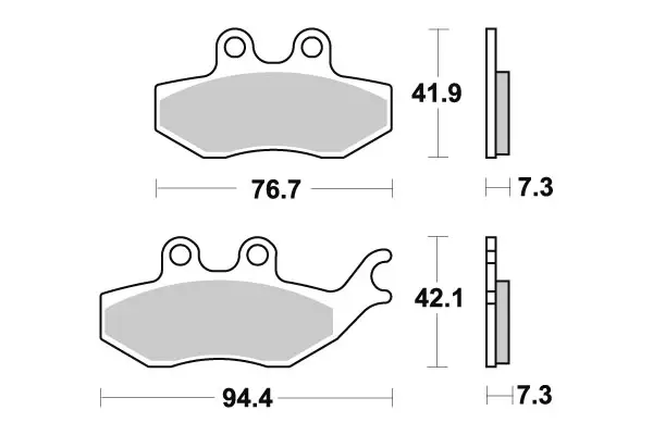 SBS Bromsklossats Ceramic 173HF - MC Bromsbelägg - 23-173HF - 1