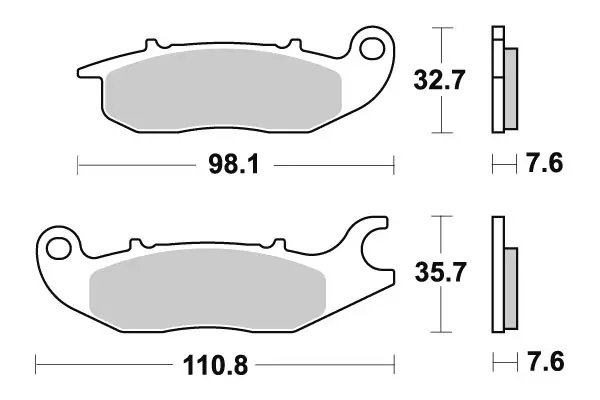 SBS Bromsklossats Ceramic 180HF - MC Bromsbelägg - 23-180HF - 1