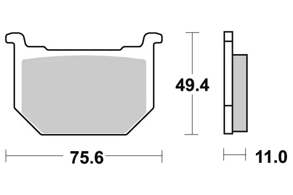 SBS Bromsklossats Ceramic 533HF - MC Bromsbelägg - 23-533HF - 1