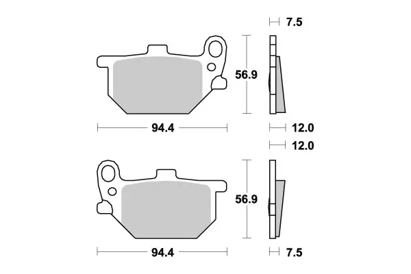 SBS Bromsklossats Ceramic 545HF - MC Bromsbelägg - 23-545HF - 1