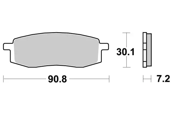 SBS Bromsklossats Ceramic 580HF - MC Bromsbelägg - 23-580HF - 1