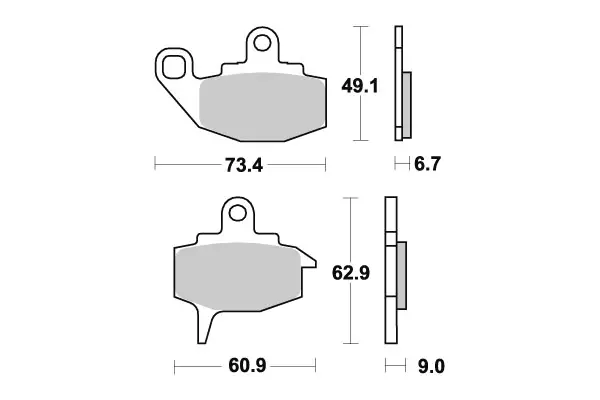 SBS Bromsklossats Ceramic 602HF - MC Bromsbelägg - 23-602HF - 1