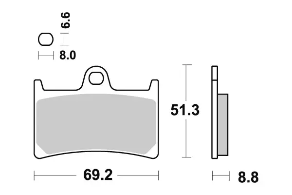 SBS Bromsklossats Ceramic 634HF - MC Bromsbelägg - 23-634HF - 1