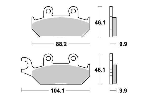 SBS Bromsklossats Ceramic 650HF - MC Bromsbelägg - 23-650HF - 1