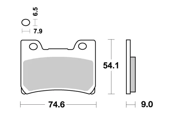 SBS Bromsklossats Ceramic 665HF - MC Bromsbelägg - 23-665HF - 1