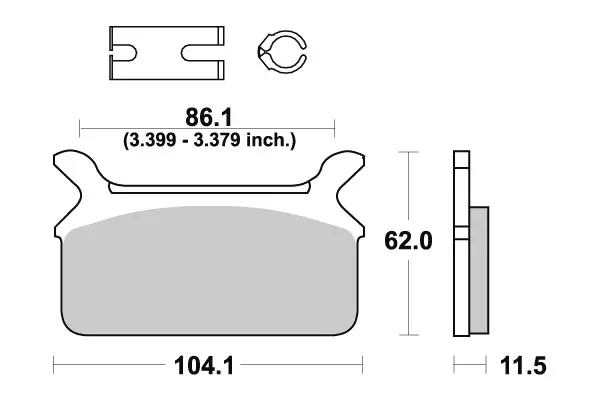 SBS Bromsklossats Ceramic 668HF - MC Bromsbelägg - 23-668HF - 1