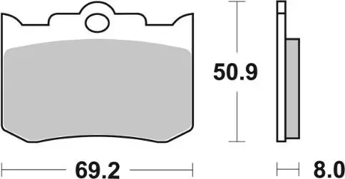 SBS Bromsklossats Ceramic 678HF - MC Bromsbelägg - 23-678HF - 2