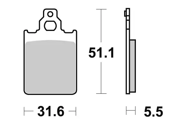 SBS Bromsklossats Ceramic 680HF - MC Bromsbelägg - 23-680HF - 1