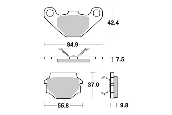 SBS Bromsklossats Ceramic 692HF - MC Bromsbelägg - 23-692HF - 1