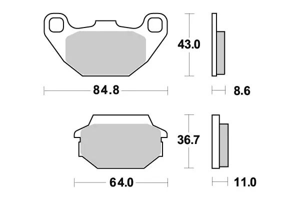SBS Bromsklossats Ceramic 749HF - MC Bromsbelägg - 23-749HF - 1