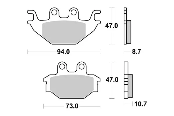 SBS Bromsklossats Ceramic 810HF - MC Bromsbelägg - 23-810HF - 1