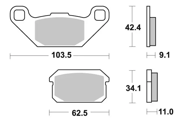 SBS Bromsklossats Ceramic 848HF - MC Bromsbelägg - 23-848HF - 1