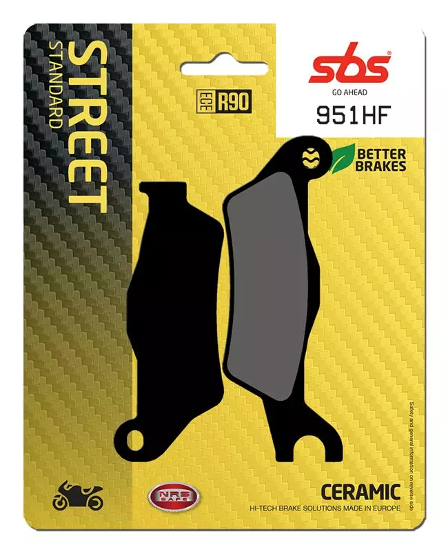 SBS Bromsklossats Ceramic 951HF - MC Bromsbelägg - 23-951HF - 1