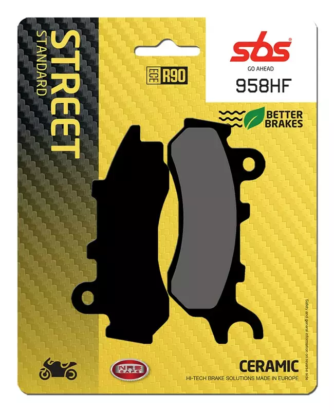 SBS Bromsklossats Ceramic 958HF - MC Bromsbelägg - 23-958HF - 1