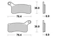 SBS Bromsklossats Racing Sintered 866RSI - MC Bromsbelägg - 23-866RSI - 1