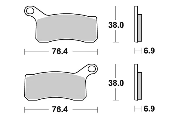 SBS Bromsklossats Racing Sintered 866RSI - MC Bromsbelägg - 23-866RSI - 1