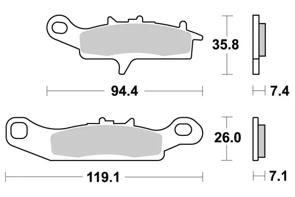 SBS Bromsklossats Sintered Offroad 798SI - MC Bromsbelägg - 23-798SI - 1