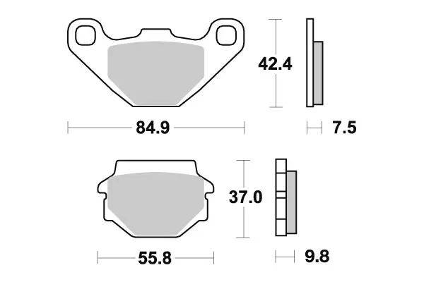 Sbs Bromsklossats Sintered Offroad - Motocross bromsbelägg - 23-546SI - 1
