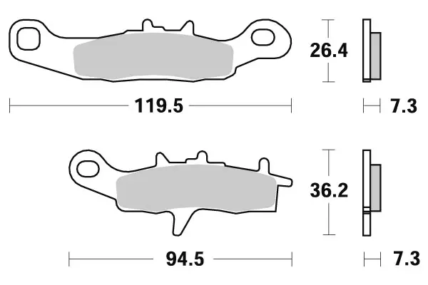 Sbs Bromsklossats Sintered Offroad - Motocross bromsbelägg - 23-726SI - 1