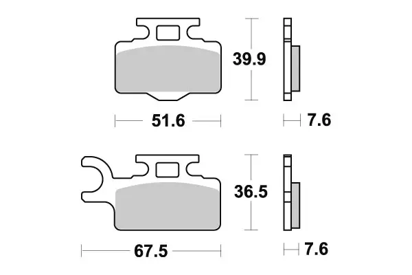 Sbs Bromsklossats Sintered Offroad - Motocross bromsbelägg - 23-752SI - 1