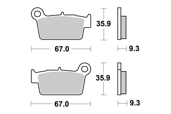 Sbs Bromsklossats Sintered Offroad - Motocross bromsbelägg - 23-790SI - 1