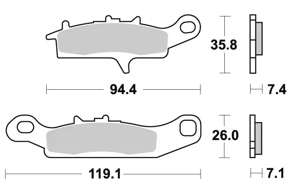 Sbs Bromsklossats Sintered Offroad - MC Bromsbelägg - 23-801SI - 1