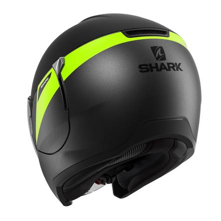Shark Citycruiser Karonn, mattsvart/grÃ¥/fluo.gul - MC öppningsbara och öppna hjälmar - HE1937EAYK - 2