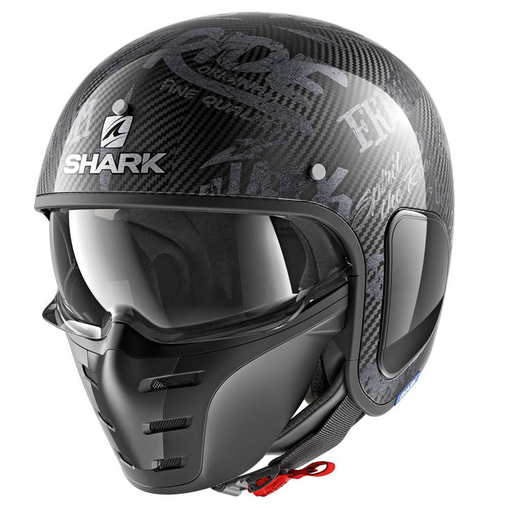 MC- hjälm Shark S-Drak Freestyle Cup, carbon - MC öppningsbara och öppna hjälmar - HE2708EDAA-L - 1