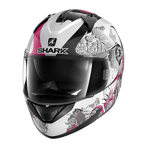 MC- integralhjälm Shark Ridill 1.2 Spring, svart/rosa/vit - MC integralhjälmar - HE0540EWKV-M - 1