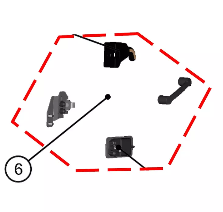 DFK Lås- och Dörrstoppserie Höger Polaris Ranger 570 Midsize 2022-> - Reservdelar för DFK-värmehyttar - 723-32S09U02-50PKM - 1