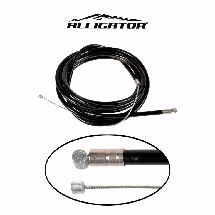 Växelkabel ALLIGATOR dubbelhuvad 2200/2000mm, svart - Växelvajrar - 60696M - 1