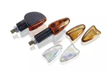 Puig Turn Light Star Short Black Cristal Orange+Laser+S - MC Blinkers - 33-4175N - 1