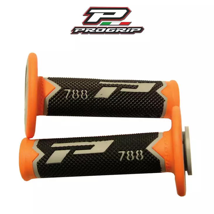 Progrip Grips 788, grå/svart/orange, 22/25mm - MC Handtags - 457-PG788GBO - 1