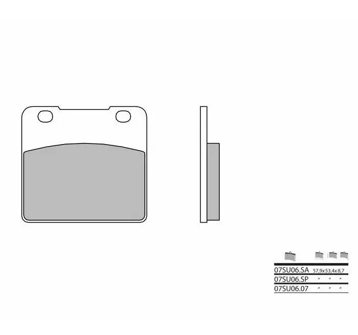 Brembo Bromsbelägg Bak Sintrad Road 07SU06SP - MC Bromsbelägg - 231-SU06SP - 2