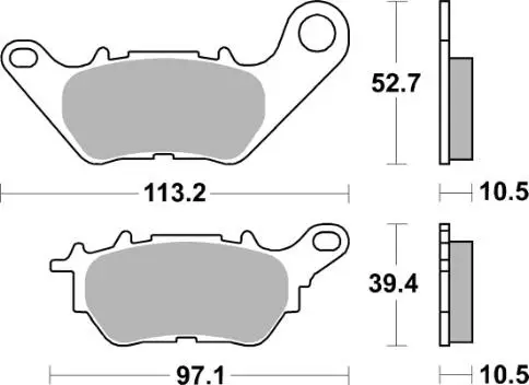 SBS Bromsklossats Carbon Tech Bak 932RQ - MC Bromsbelägg - 23-932RQ - 2