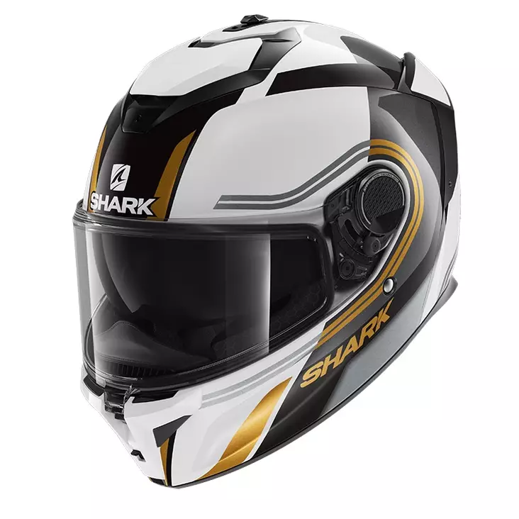 Shark Spartan GT Tracker, Matt vit/svart/guld - MC integralhjälmar - HE7055EWKQ - 1