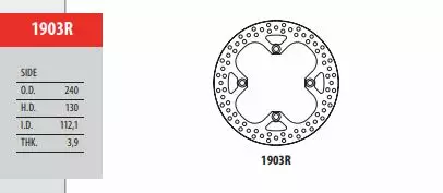 GOLDFREN Bromsskiva bak Sherco 06- 125-510 - Motocross bromsskivor - 46-13-1903R - 1