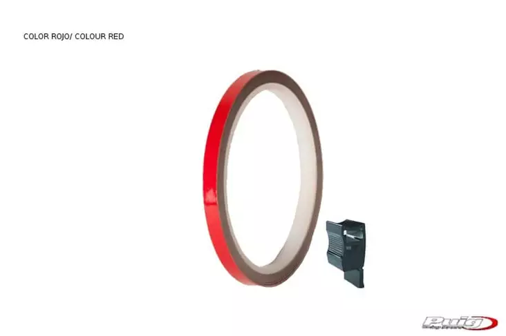 Puig Rim Strip 6 Meters+Aplicator C/Red Fluorescent - MC Fälgtejp - 33-4542R - 1