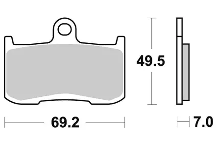 SBS Bromsklossats Sintered 782HS - MC Bromsbelägg - 23-782HS - 1