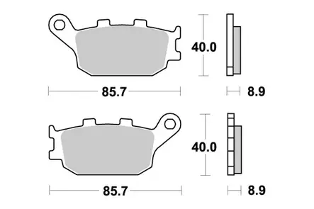SBS Bromsklossats Sintered Bak 657LS - MC Bromsbelägg - 23-657LS - 1