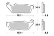 SBS Bromsklossats Maxi Sinter 184MS - MC Bromsbelägg - 23-184MS - 1
