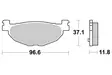 Sbs Bromsklossats Maxi Sinter - MC Bromsbelägg - 23-185MS - 1