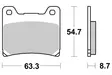 SBS Bromsklossats Sintered 555HS - MC Bromsbelägg - 23-555HS - 1