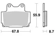 SBS Bromsklossats Sintered 570HS - MC Bromsbelägg - 23-570HS - 1