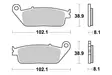 SBS Bromsklossats Sintered 627HS - MC Bromsbelägg - 23-627HS - 1
