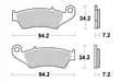 SBS Bromsklossats Sintered 694HS - MC Bromsbelägg - 23-694HS - 1