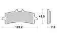 SBS Bromsklossats Sintered 841HS - MC Bromsbelägg - 23-841HS - 1