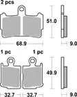 SBS Bromsklossats Sintered 869HS - MC Bromsbelägg - 23-869HS - 1