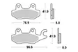 SBS Bromsklossats Sintered Bak 638LS - MC Bromsbelägg - 23-638LS - 1